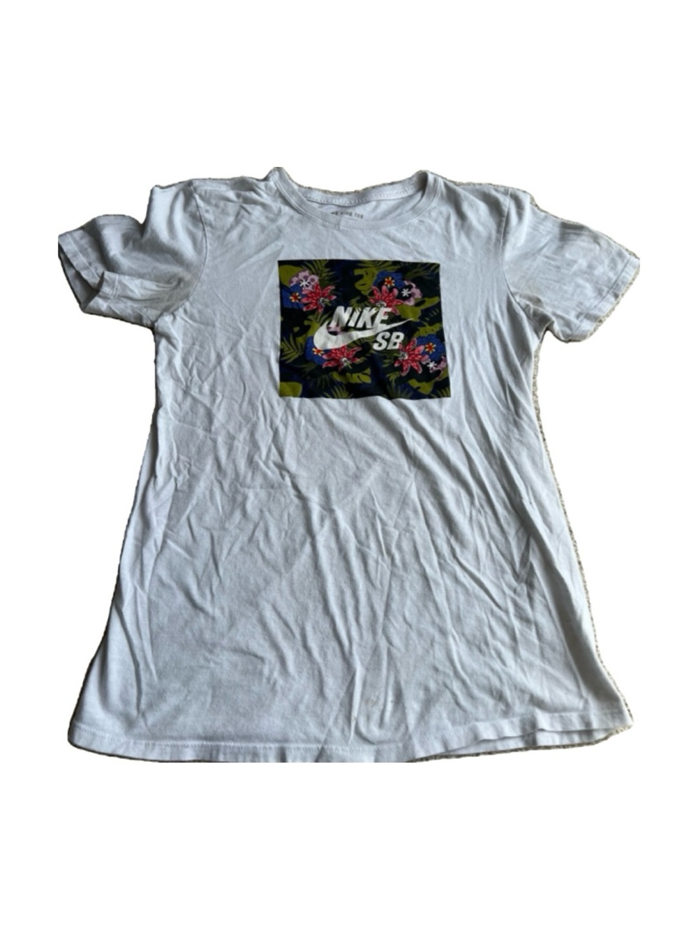 Nike SB White Tee with Floral Logo